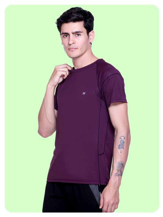 White Moon Gym T Shirt for Men Workout (Maroon)