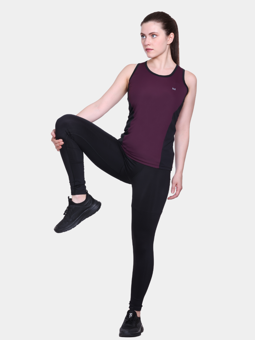 White Moon, Sleeveless Gym T Shirt for Women Workout (Maroon)