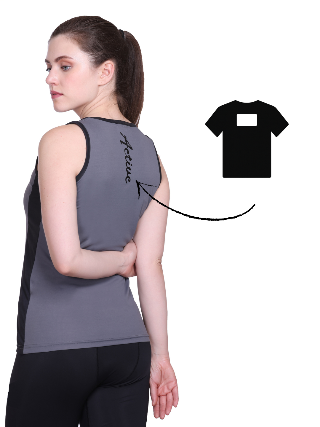 White Moon, Sleeveless Gym T Shirt for Women Workout (Grey)