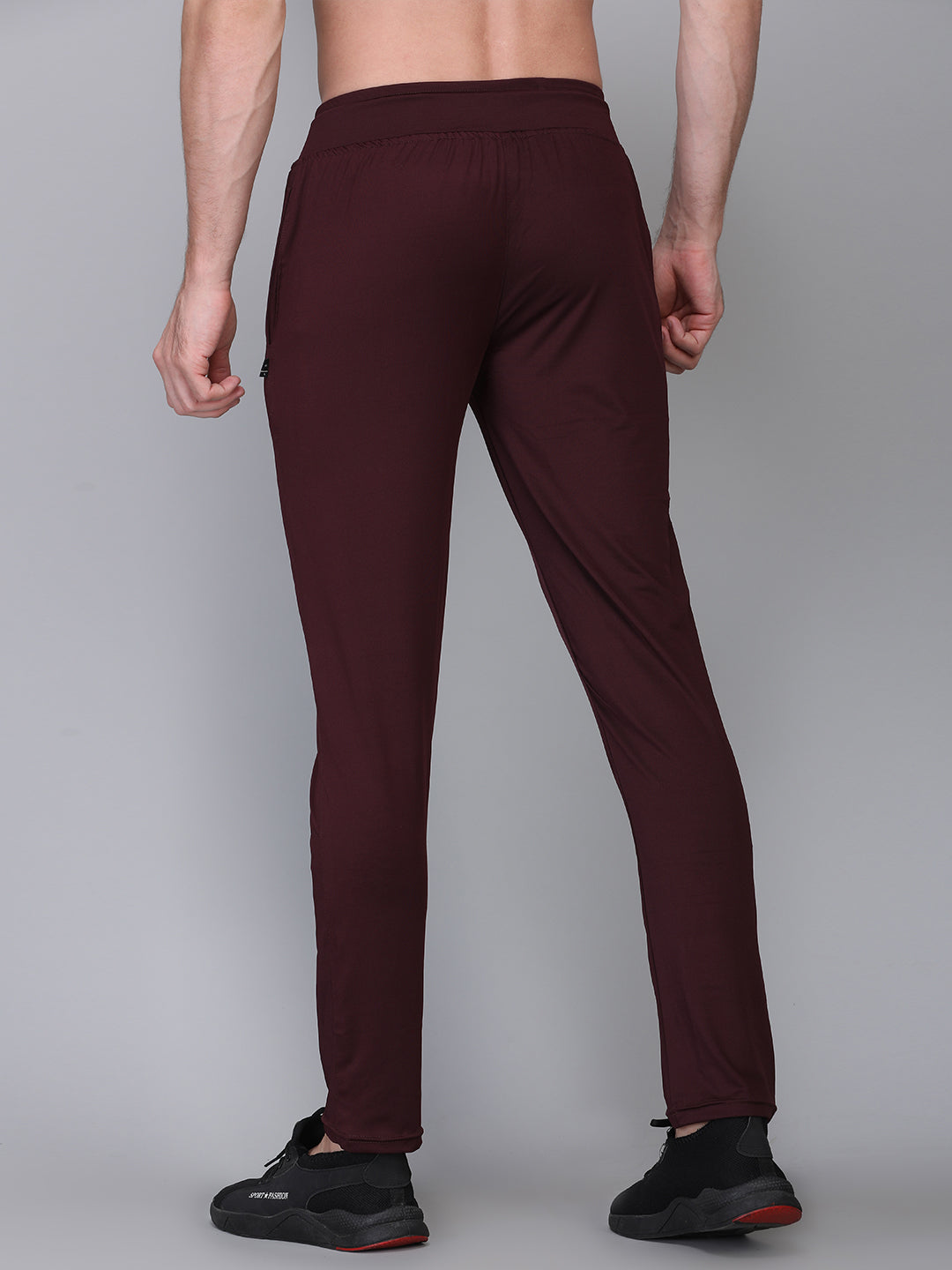 Fabulous Dark Grey 4Way Lycra Solid Regular Track Pants For Men