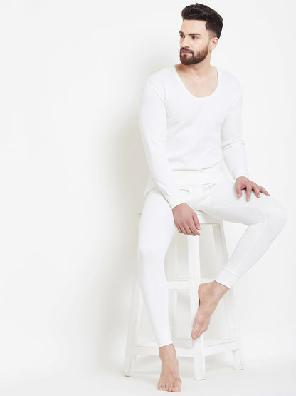 Zimfit Men's White Full Sleeves Thermal Set whitemoon.in